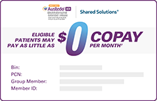 30 days free trial voucher for new patients card and $0 copay per month card.