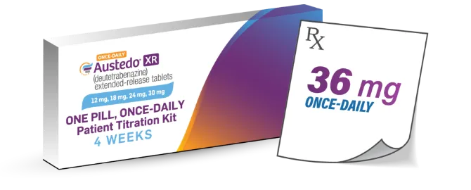 AUSTEDO XR 4 Week Titration Kit and 36-mg Rx.