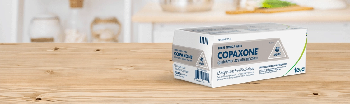 COPAXONE® (glatiramer acetate injection) 40 mg packaging.