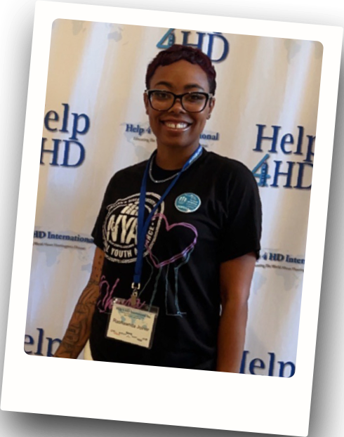 Rashawnda volunteering at a Help4HD event.